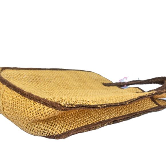 Vintage Woven Jute 70s Beach Tote Shopping Bag - Picture 5 of 7